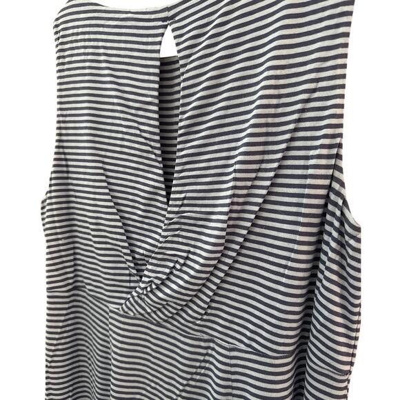 Tommy Bahama Cassia Open Back Blue Striped Jersey Knit Mini Dress Size Large - Picture 9 of 9